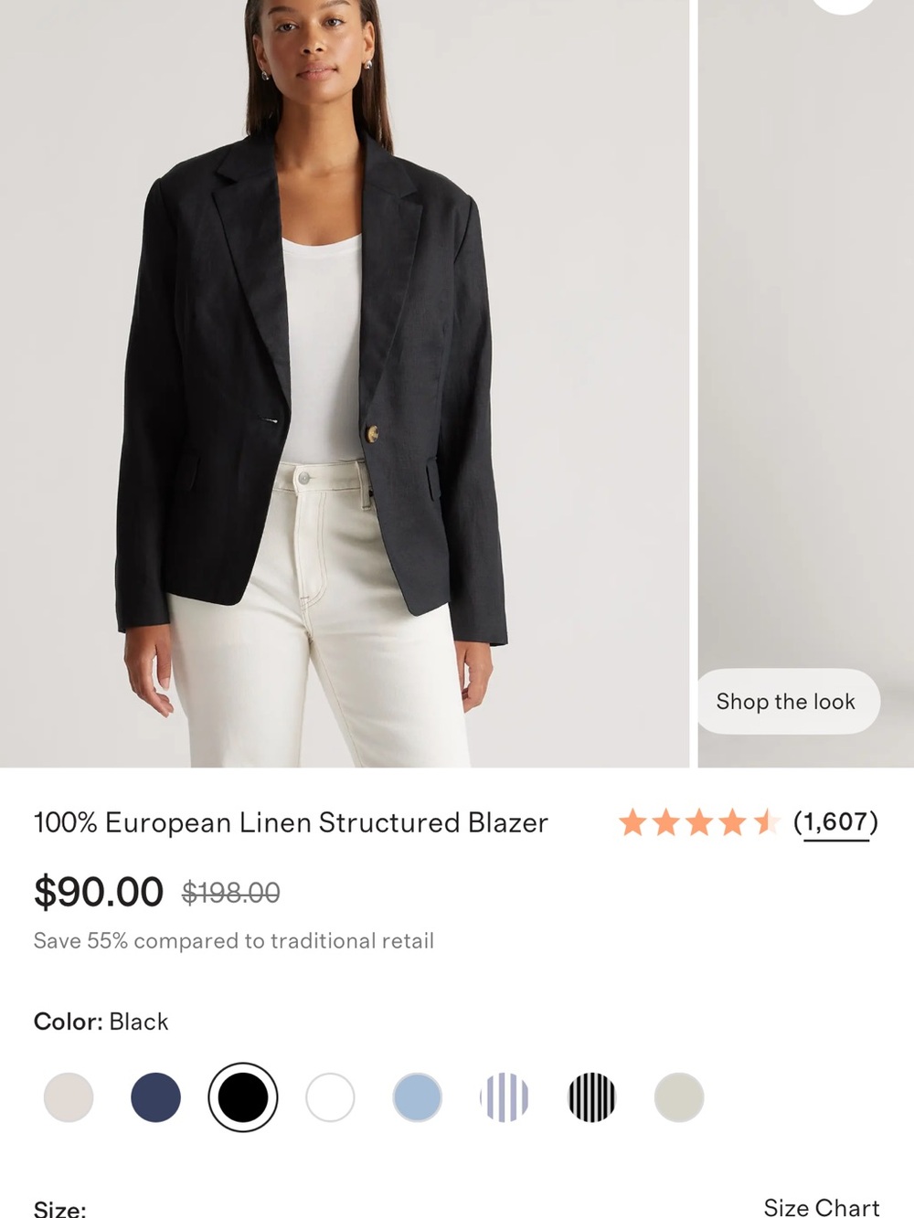 Quince structured linen blazer